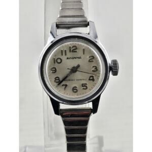 Vintage Signal Watch Ladies Jewel Stretch Band Manual Wind Vintage Runs